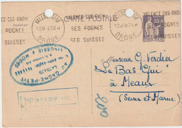 5534 Entier Postal Carte Postale 1938 Type Paix Valence  Au Gagne Petit Lachaud Verdier Meaux  Bas Gui Krag - Standard Postcards & Stamped On Demand (before 1995)