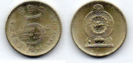 Sri Lanka 5 Rupees 1991 SPL - Sri Lanka