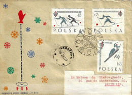 Delcampe - Pologne, 1962, FDC Voyagé, Championnats Du Monde De Ski, Sport - Ski