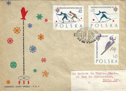 Delcampe - Pologne, 1962, FDC Voyagé, Championnats Du Monde De Ski, Sport - Ski