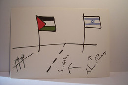 Delcampe - PLANTU  - Proche-Orient , 1991 Et 1992 : Dessins De Plantu Paraphé Par Yasser Arafat Et Shimon Pérès - Plantu