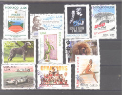 Lot 5S De 10 Timbres De Monaco Oblitérés (Bon état) - Used Stamps