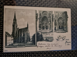 Delcampe - Carte THANN Gruss Munster  La Cathedrale Multivues - Thann