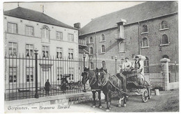 TOP CPA GERPINNES, VOITURE HIPPOMOBILE, ATTELAGE CHEVAUX POUR LIVRAISON DEVANT LA BRASSERIE EVRARD, BRASSEUR, BELGIQUE - Gerpinnes