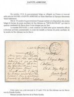 CP Franchise Militaire Belge  Guerre 1914/18 Sainte Adresse Vers C.C.E. Etape Belge Grande Synthe - Armada Belga