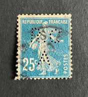 FRANCE R N° 140 Semeuse R.C/A 20 Indice 4 Perforé Perforés Perfins Perfin ! Superbe - Other & Unclassified