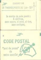 CARNET 2219-C 2 Liberté De Delacroix "CODE POSTAL" Daté 23/4/82 Fermé. Etat Parfait RARE - Modernes : 1959-...