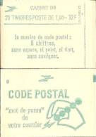 CARNET 2219-C 2 Liberté De Delacroix "CODE POSTAL" Daté 23/4/82 Fermé. Etat Parfait RARE - Moderne : 1959-...