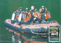 Carte Maximum Bateau Ship Luxembourg 2001 Sauvetage - Maximumkaarten