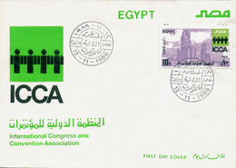 EGS30522 Egypt 1989 Illustrated FDC International Conference Organization - Cartas & Documentos