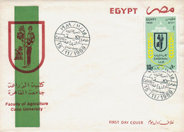 EGS30523 Egypt 1989 Illustrated FDC Centennial Of The Faculty Of Agriculture, Cairo University - Lettres & Documents