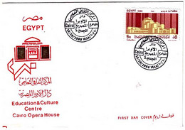 EGS30550 Egypt 1988 Illustrated FDC Cairo Opera House - Briefe U. Dokumente