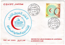 EGS30572 Egypt 1987 Illustrated FDC 2nd Pan Arab Congress On Anesthesia & Intensive Care - Brieven En Documenten