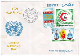 EGS30591 Egypt 1988 Illustrated FDC United Nation Day - Brieven En Documenten