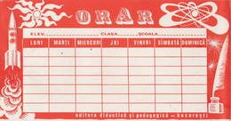 Romania - Orar Scolar - Vintage School Schedule - Editura Didactica Si Pedagogica - Diploma & School Reports