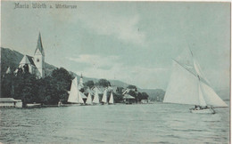 Postkarte Maria Worth  (Allemagne) Panorama Vers Der Worthersee  Segelboot  Kirche 1906 - Maria Wörth