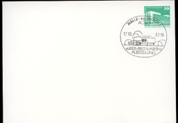 DDR PP18 A1/001 Privat-Postkarte BLANKO Sost. POSTAMT HALLE-NEUSTADT 1982   NGK 4,00 € - Privé Postkaarten - Gebruikt