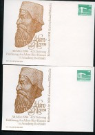 DDR PP18 D2/001 2 Privat-Postkarten FARBVARIANTEN Adam Ries Annaberg-Buchholz 1984  NGK 6,00 € - Cartes Postales Privées - Neuves