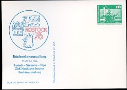 DDR PP16 D2/051 Privat-Postkarte AUSSTELLUNG ROSTOCK 1976 NGK 3,00 € - Cartes Postales Privées - Neuves