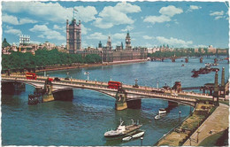 AC2238 London - Lambeth Bridge And House Of Parliament - Barche Boats Bateaux / Viaggiata 1963 - River Thames