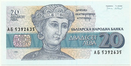 Bulgaria - 20 Leva - 1991 - P 100 - Unc. - Serie АБ - Bulgarian National Bank - Bulgarie