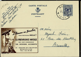 Publibel Obl. N° 1101  ( La Prévoyance Sociale - Bouclier - Protection) ) Obl. ANDENNE  08/09/52 - Werbepostkarten