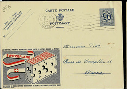 Publibel Obl. N° 976 ( Gruyère SUISSE - Emmenthal) Obl . UCCLE - UKKEL 08/01/1952 - Werbepostkarten