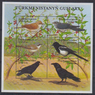 Turkmenistan 2002 MNH SS, Birds, Magpie, Rook, Whitethroat, Cuckoo - Cuculi, Turaco