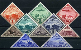 TANNU-TUVA 1934 (*) - Mi. 49-57 (I & II), Postage Stamps: Plane Over Landscapes With Animals | Air Post - Toeva