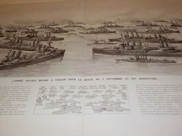 GRAVURE ARMEE NAVALE REUNIE A TOULON 1911 - Bateaux