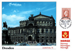 NORWAY 1991 PU83 LILIENTHAL '91 DRESDEN EXHIBITION CARD - Maximum Cards & Covers