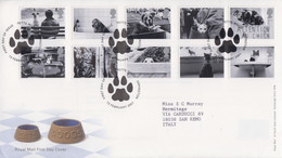 Enveloppe  FDC  1er  Jour   GRANDE  BRETAGNE   Chiens  Et   Chats    2001 - 2001-2010 Em. Décimales