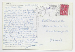 FRANCE BEQUET 80C SEUL CARTE DJIBOUTI MECANIQUE PARIS NAVAL 2.3.1976 + MARINE NATIONALE - 1971-1976 Marianne (Béquet)