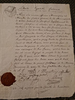Papier Timbre WILLER HAUT RHIN An 2 TSCHIRET Antoine Ancien Vicaire Beau Sceau En Cire - Brieven En Documenten