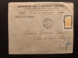 LETTRE Pour La FRANCE TP 50c OBL.26 JUIL 30 TULEAR + BANQUE DE L'OCEAN INDIEN - Brieven En Documenten