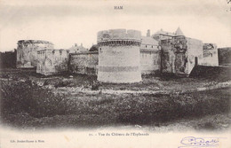 CPA - 80 - HAM - Somme - Vue Du Château De L'Esplanade - Lib Juniet Rasse à Ham - Dos Non Divisé - Ham