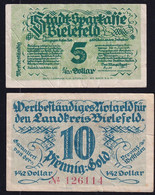 2x Bielefeld: 5 + 10 Goldpfennig = 5/420 + 1/42 Dollar 1943 - Sin Clasificación