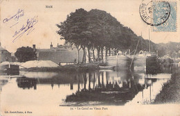 CPA - 80 - HAM - Somme - Le Canal Au Vieux Port - Peniche - Lib Juniet Rasse à Ham - 1904 - Ham