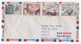 Lettre 1959 Madagascar Tananarive Pour Begles Gironde, 4 Timbres - Lettres & Documents