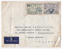 Lettre 1959 Madagascar Tananarive Pour Biarritz Basse Pyrénées, 2 Timbres - Briefe U. Dokumente