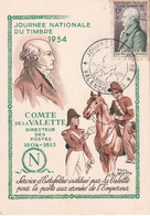 France - Journée Du Timbre 1954 Valenciennes - Carte Maximum - Tag Der Briefmarke