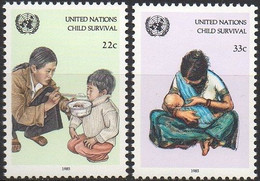 Nations-Unies United Nations New York 0456/57 Unicef, Enfants, Nutrition - Contra El Hambre