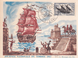 France - Journée Du Timbre 1957 Orléans - Carte Maximum - Tag Der Briefmarke