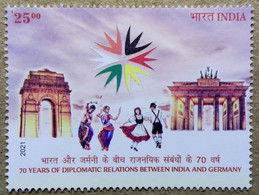 INDIA 2021 70 YEARS OF DIPLOMATIC RELATION BETWEEN INDIA & GERMANY, ARCHITECTURE, DANCE, JOINT ISSUE...MNH - Neufs