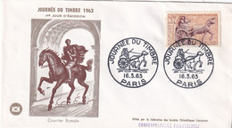 France - Journée Du Timbre 1963 Paris - Enveloppe - Stamp's Day