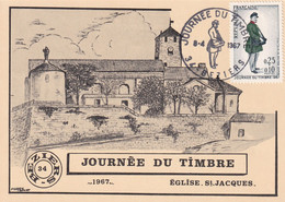 France - Journée Du Timbre 1967 Béziers - Carte Maximum - Stamp's Day