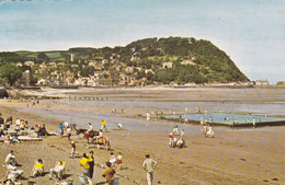 A18338 - THE BEACH AND CHILDREN'S PADDLING POOL MINEHEAD POST CARD USED 1966 STAMP QUEEN ELIZABETH OF ENGLAND - Minehead