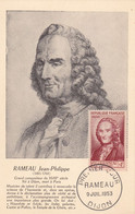 France N°947 - Jean Philippe Rameau - Carte Maximum - TB - 1950-1959