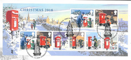 GB - 2018   Christmas  Miinisheet  -  FDC Or  USED  "ON PIECE" - SEE NOTES And Scans - Used Stamps