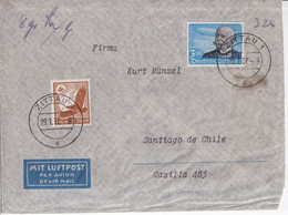 REICH - 1937 - AVIATION / ZEPPELIN - ENVELOPPE POSTE AERIENNE De ZITTAU => SANTIAGO DE CHILE (CHILI) ! - Airmail & Zeppelin